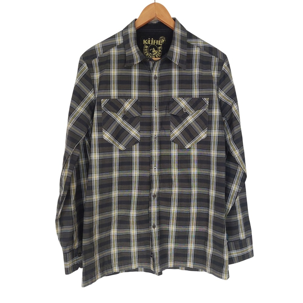 KUHL Mens Plaid Long Sleeve Button Up Shirt Size Small
